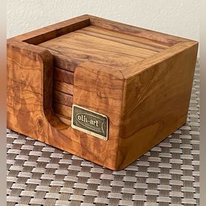 MCM Vintage Oliv-Art Wooden Coasters
